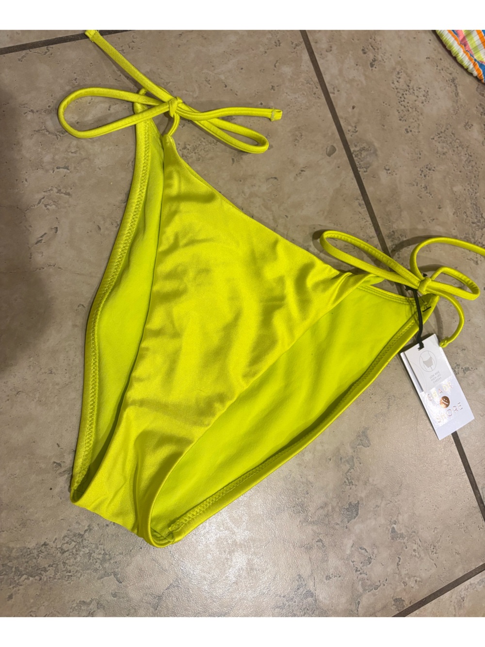 NWT Shade & Shore Neon Yellow Bikini Bottoms